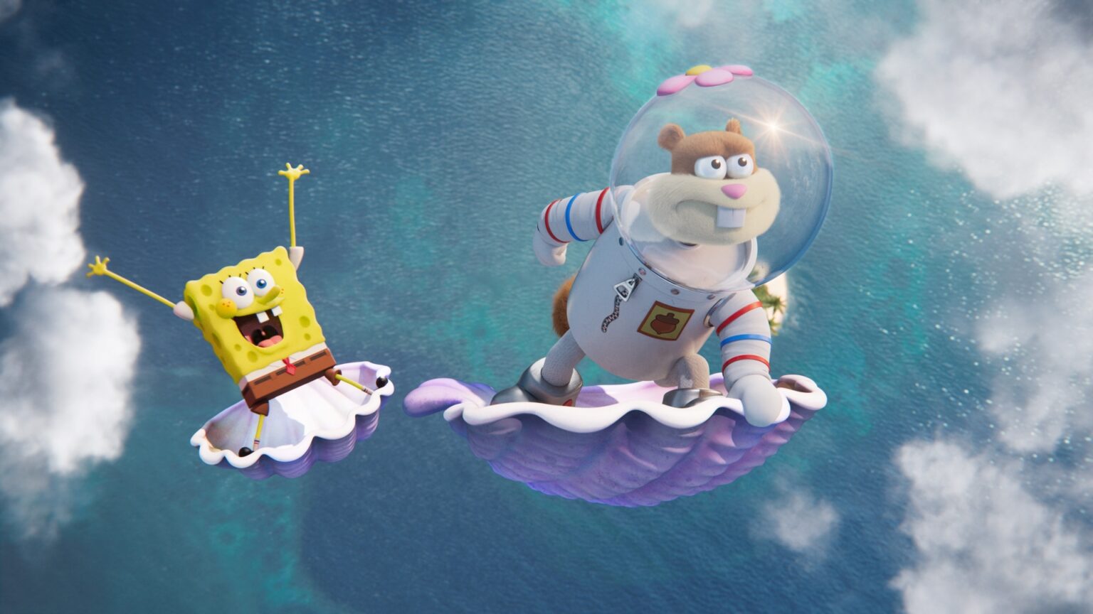 Bob Esponja e Sandy em A Missão de Sandy Bochechas (Divulgação / Netflix)