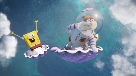 Bob Esponja e Sandy em A Missão de Sandy Bochechas (Divulgação / Netflix)