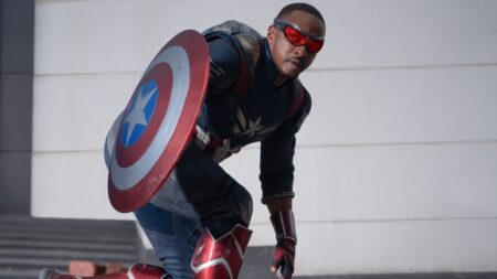 Anthony Mackie como Sam Wilson em Capitão América: Admirável Mundo Novo (Reprodução / Marvel Studios)