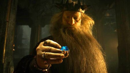 Peter Mullan como Rei Durin III em O Senhor dos Anéis: Os Anéis de Poder (Reprodução / Prime Video)