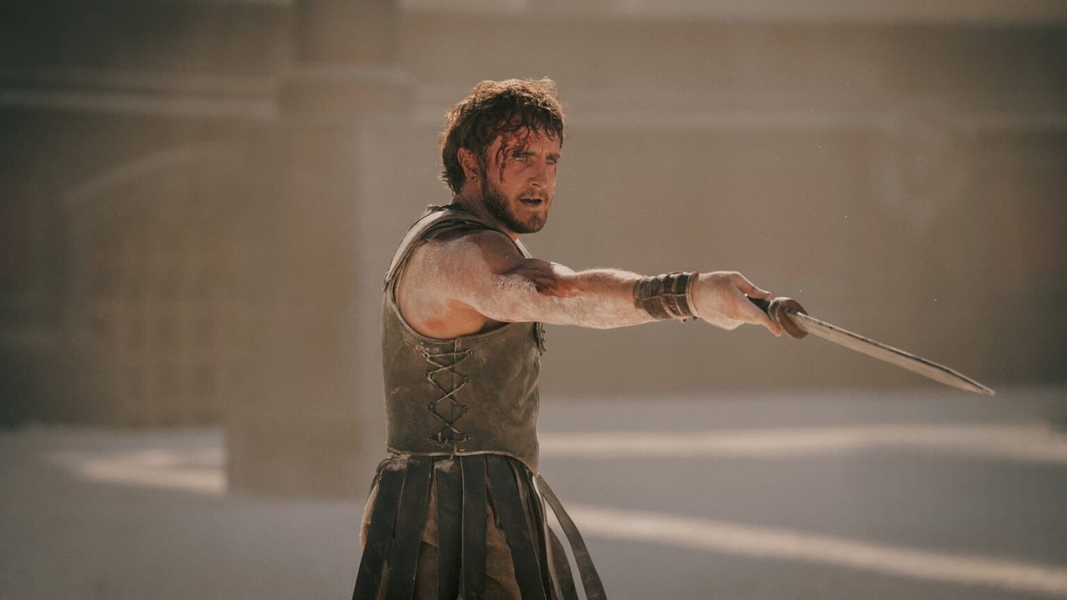 Paul Mescal como Lucius em Gladiador II (Divulgação / Paramount Pictures)