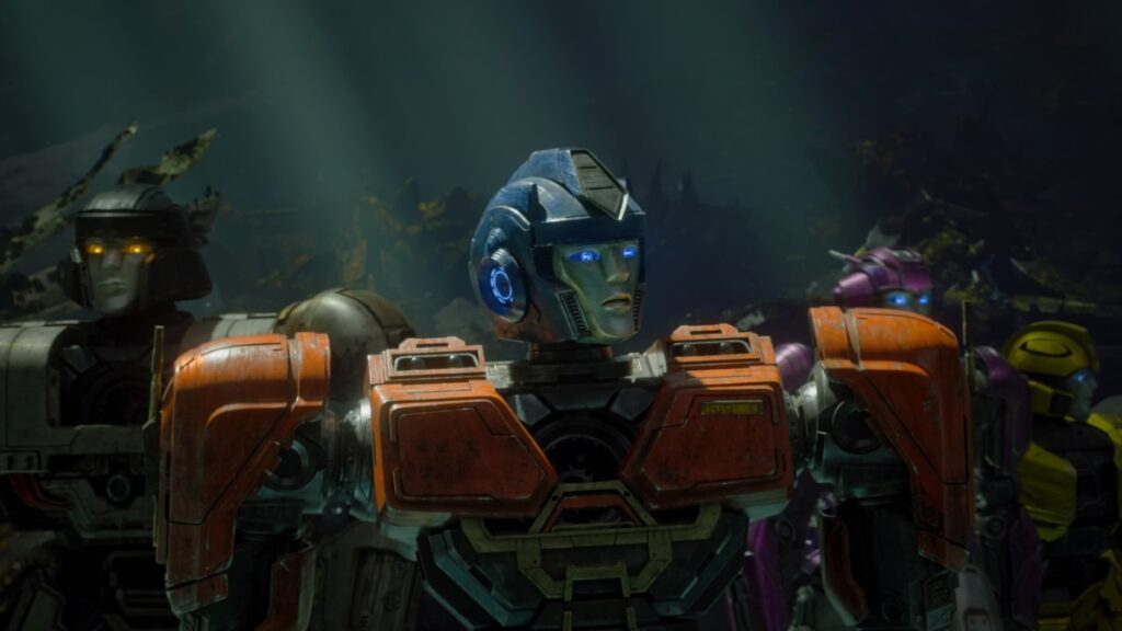 Rômulo Estrela, Camila Queiroz e Klebber Toledo dublam personagens de Transformers: O Início Cena de Transformers: O Início (Reprodução / Paramount Pictures)