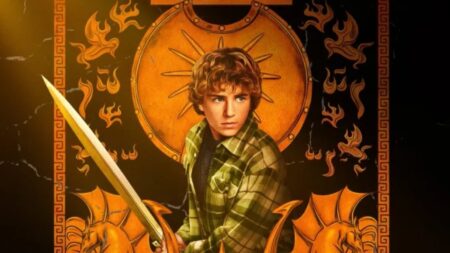 Walker Scobell em cartaz de Percy Jackson e os Olimpianos (Divulgação / Disney+)