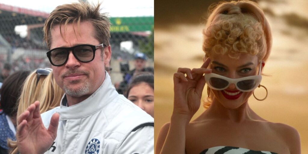Pesquisa revela quais são as celebridades favoritas para se ter um affair Brad Pitt e Margot Robbie (Reprodução)