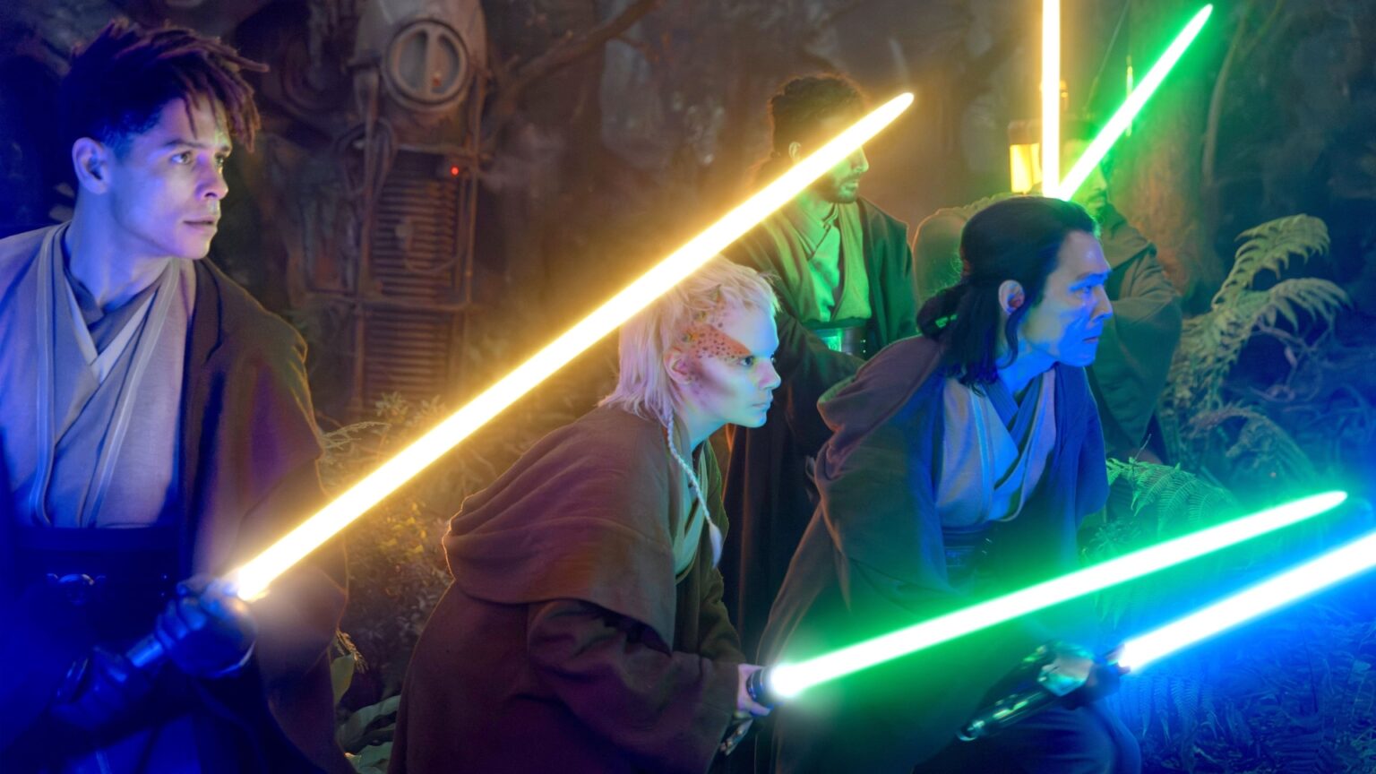 Lucasfilm cancela série The Acolyte após uma temporada Time Jedi reunido em cena de Star Wars: The Acolyte (Reprodução / Disney+)