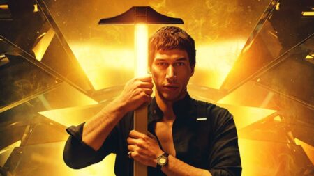 Francis Ford Coppola quebra o silêncio sobre citações falsas no trailer de Megalopolis Adam Driver como Cesar Catilina em cartaz de Megalopolis (Divulgação)