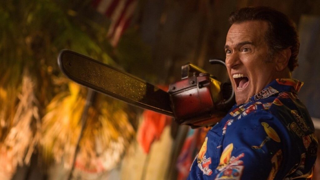 Novos filmes de Evil Dead podem seguir sem conexão com os anteriores Bruce Campbell como Ash em Ash vs. Evil Dead (Reprodução)