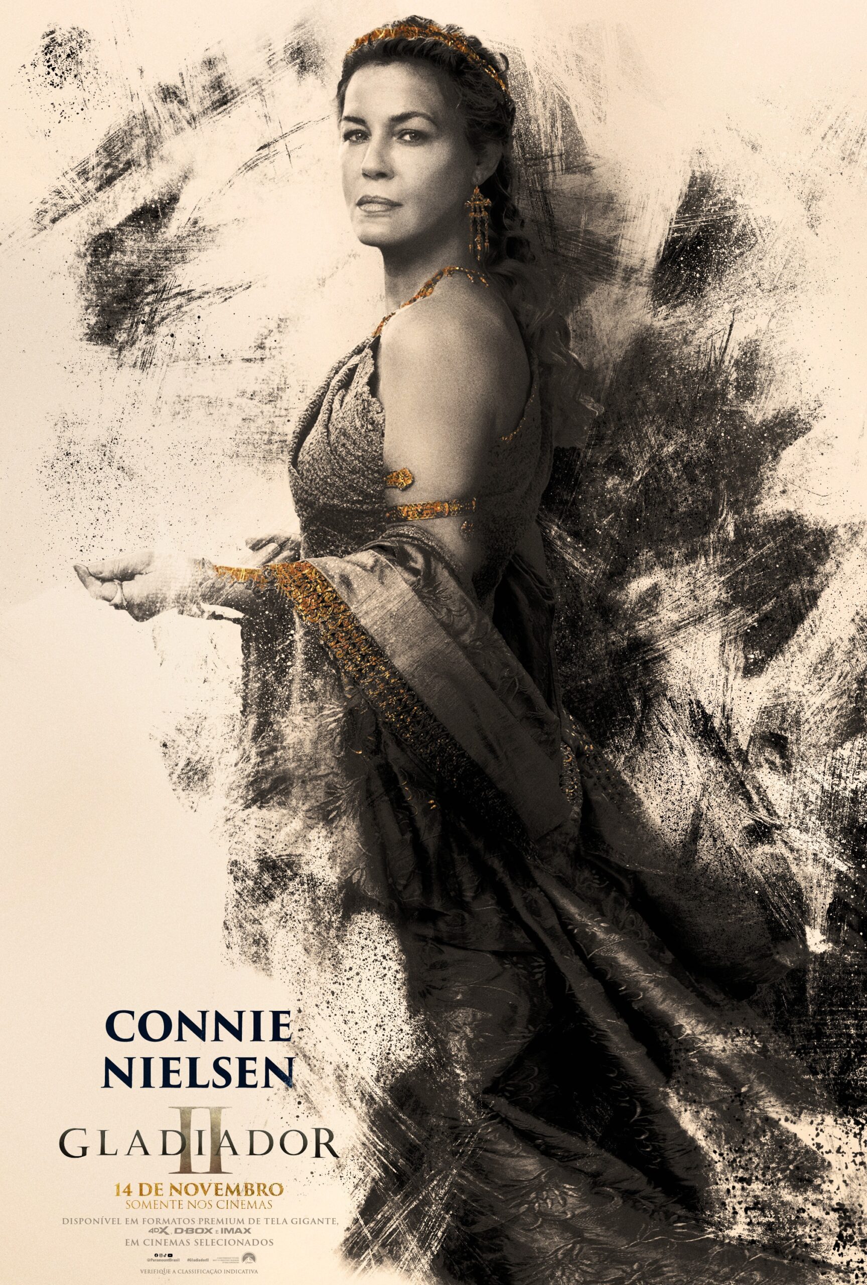 Connie Nielsen no pôster de Gladiador II (Divulgação / Paramount)