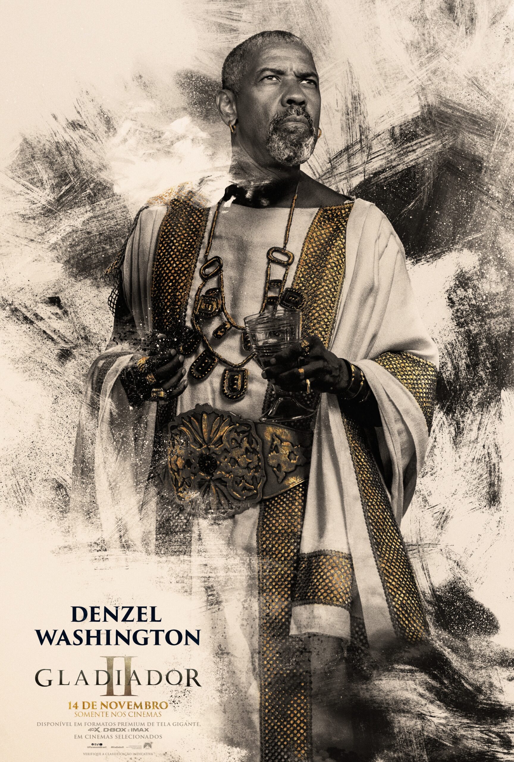 Denzel Washington no pôster de Gladiador II (Divulgação / Paramount)