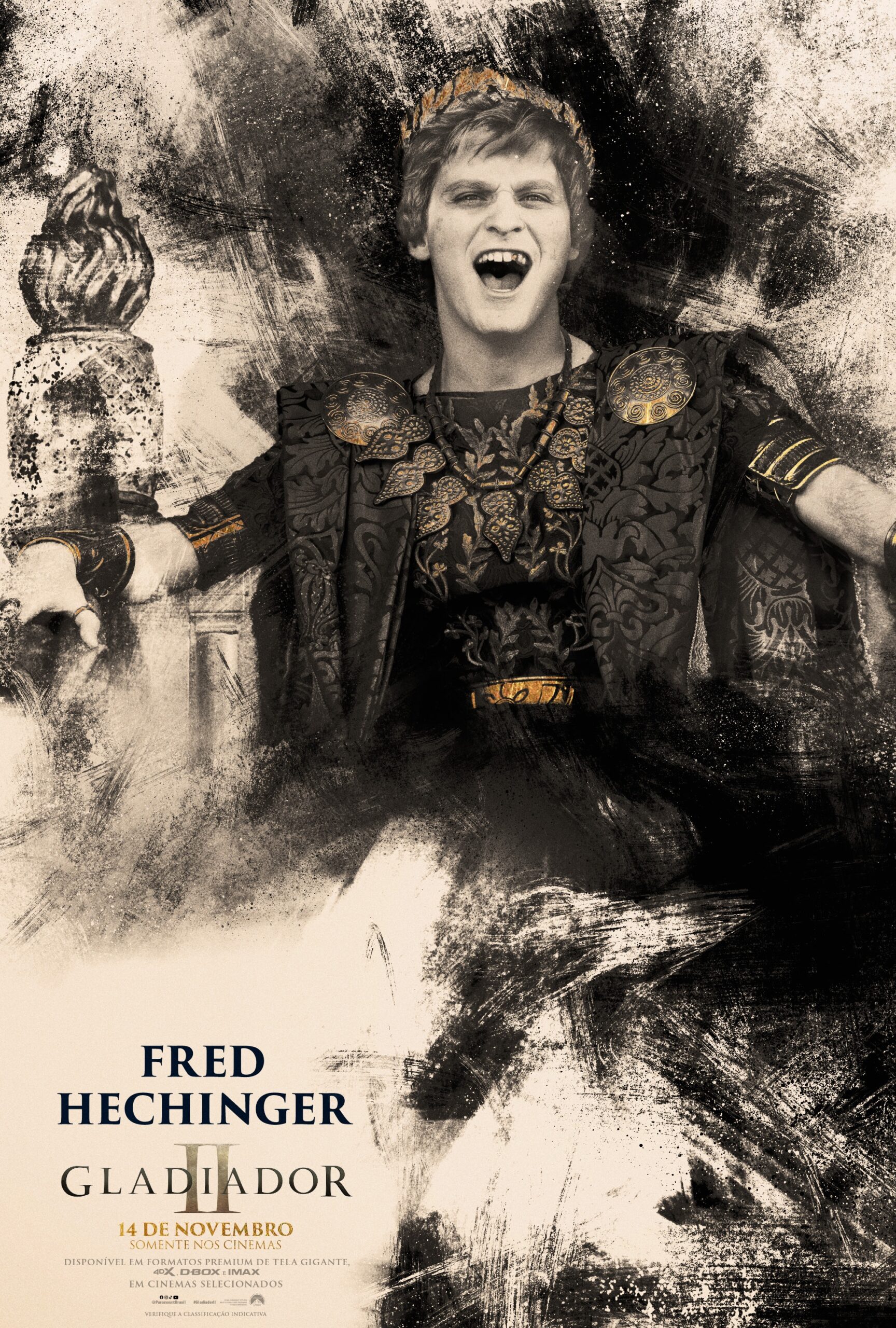 Fred Hechinger no pôster de Gladiador II (Divulgação / Paramount)
