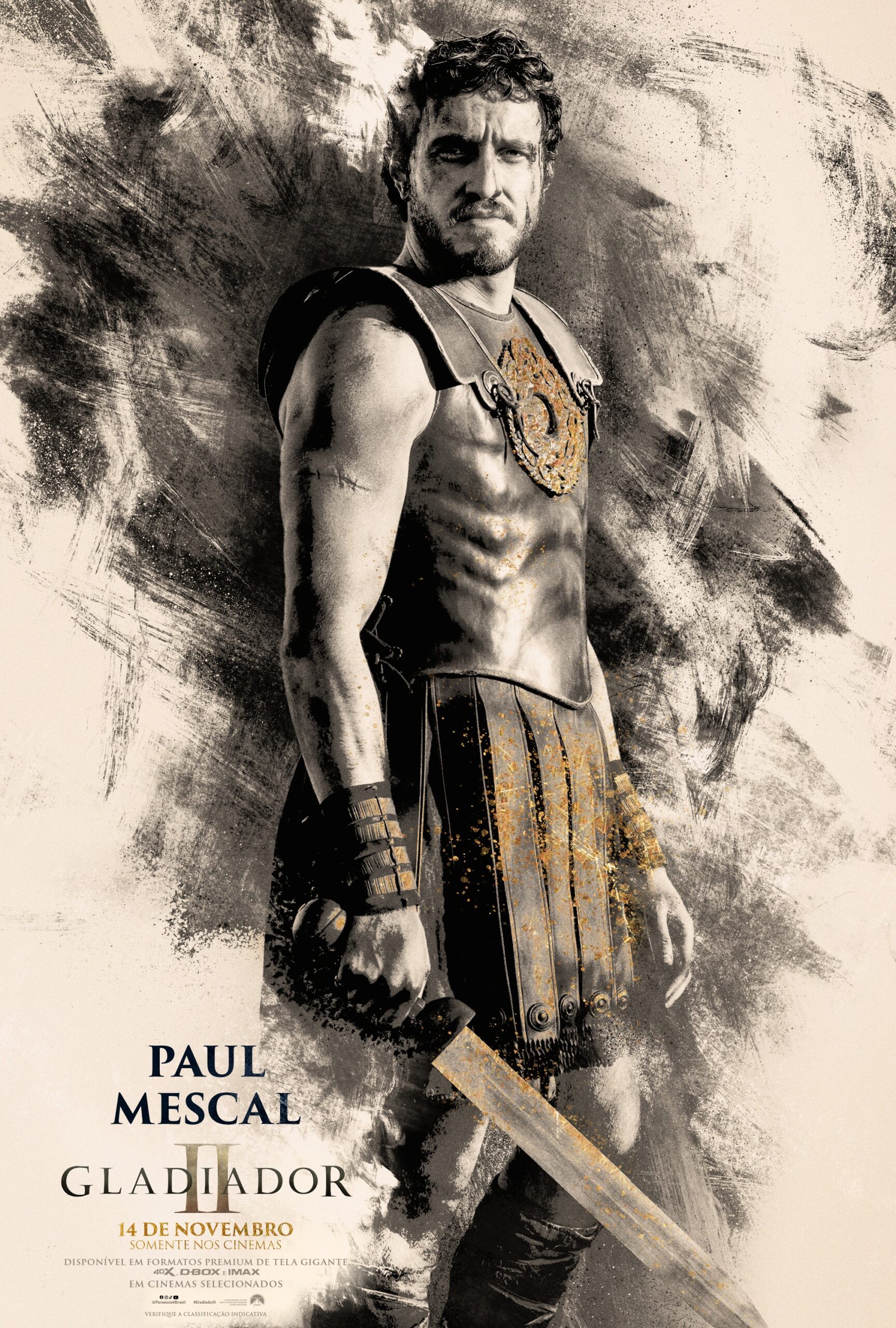 Paul Mescal no pôster de Gladiador II (Divulgação / Paramount)