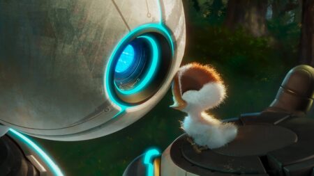 Roz e Bico-Vivo em Robô Selvagem (Reprodução / DreamWorks)