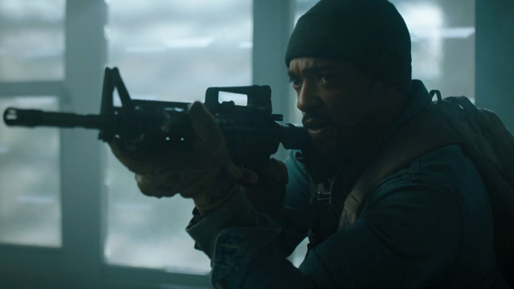 Anthony Mackie em A Linha da Extinção, novo filme de ação da Paris Filmes