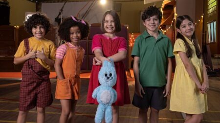Mônica perde a memória no trailer de Turma da Mônica: Origens Giovanna Urbano, Felipe Rosa, Manu Colombo, Bernardo Faria e Sabrina Souza em Turma da Mônica: Origens (Divulgação / Globoplay)