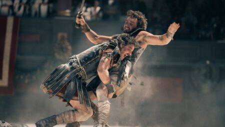 Paul Mescal e Pedro Pascal em Gladiador 2 (Reprodução / Paramount)