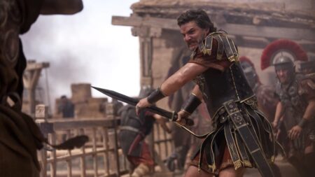 Pedro Pascal como Marcus em Gladiador 2 (Reprodução / Paramount)