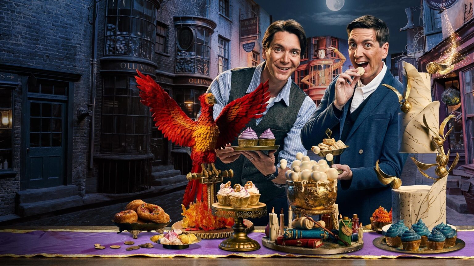 Harry Potter: Bruxos da Confeitaria estreia na Max James e Oliver Phelps em Harry Potter: Bruxos da Cozinha (Divulgação)