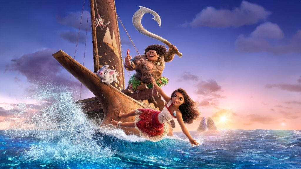Moana e Maui em Moana 2 (Divulgação / Disney)