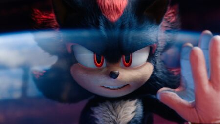 Shadow (Keanu Reeves) em Sonic 3: O Filme (Reprodução / Paramount)