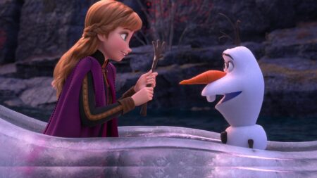 Anna (Kristen Bell) e Olaf (Josh Gad) em Frozen 2 (Reprodução / Disney)