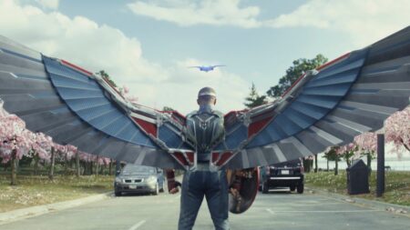 Anthony Mackie como Sam Wilson em Capitão América: Admirável Mundo Novo (Reprodução / Marvel)