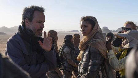 Denis Villeneuve e Zendaya no set de Duna: Parte 2 (Reprodução)