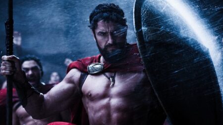 Gerard Butler como Rei Leonidas em 300 (Reprodução)