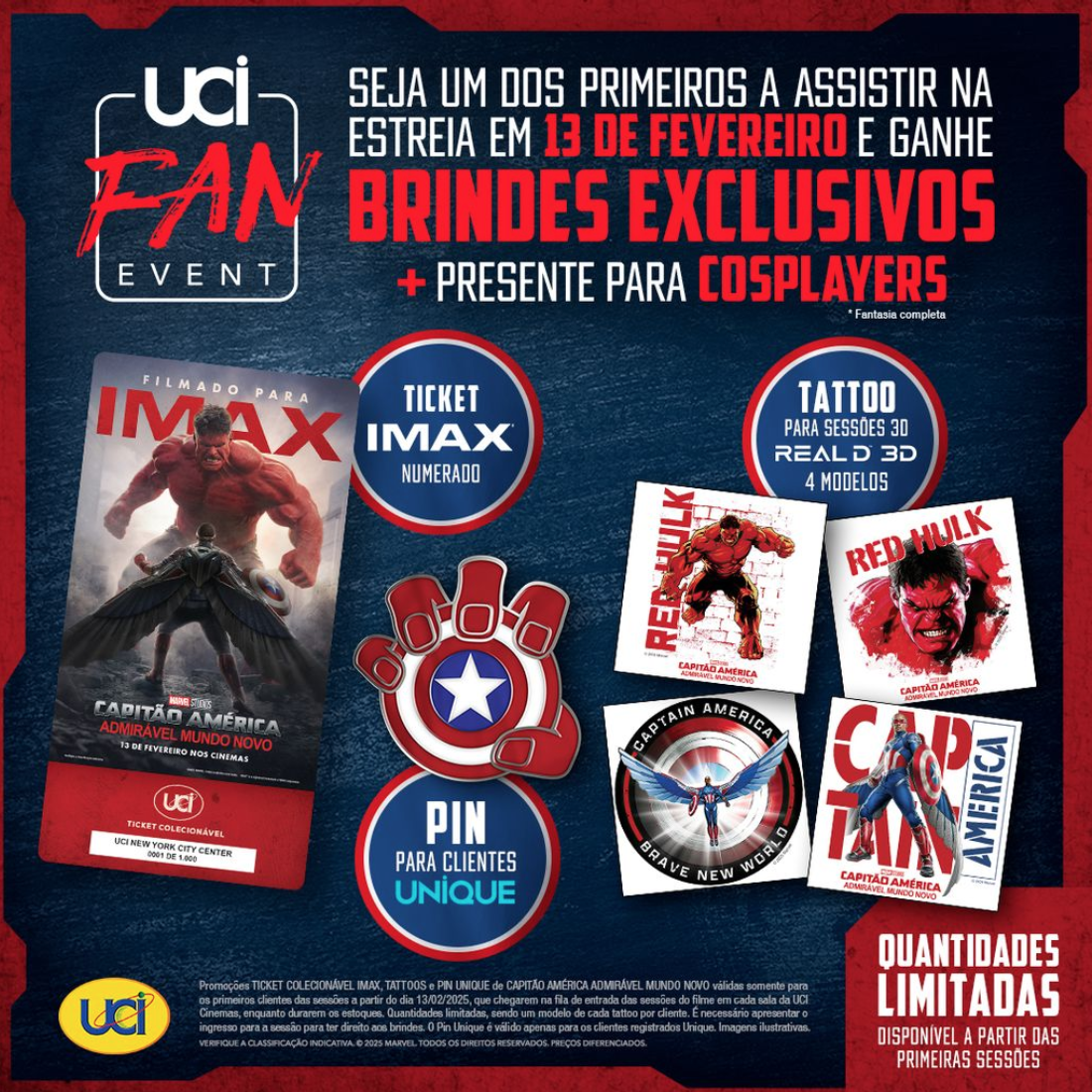 Rede de cinemas anuncia fã-event de Capitão América: Admirável Mundo Novo