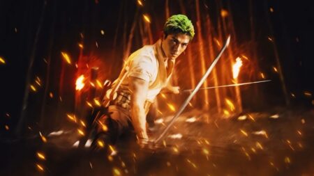 Mackenyu como Zoro em One Piece: A Série (Reprodução / Netflix)