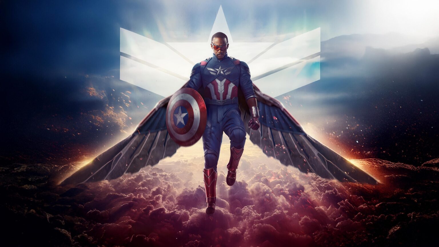 Anthony Mackie como Capitão América em Capitão América: Admirável Mundo Novo (Divulgação / Marvel)