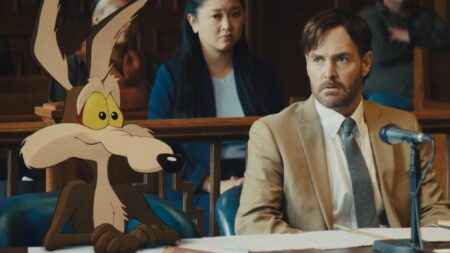Coyote e Kevin Avery (Will Forte) em Coyote vs. Acme (Reprodução / WBD)