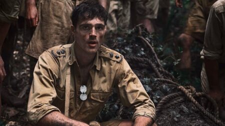 As estreias exclusivas que chegam ao Universal+ em abril Jacob Elordi com Dorrigo em O Caminho Estreito para os Confins do Norte (Reprodução / Universal+)