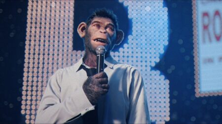 5 motivos para assistir Better Man – A História de Robbie Williams Robbie Williams em Better Man - A História de Robbie Williams (Reprodução / Diamond Films)