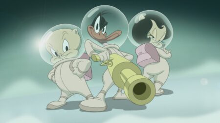 Gaguinho, Patolino e Petunia em Looney Tunes - O Filme: O Dia Que A Terra Explodiu (Reprodução / Paris Filmes)