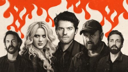 Misha Collins, Kathryn Newton, Jim Beaver, Rob Benedict e Richard Speight Jr. (Divulgação / CCXP)
