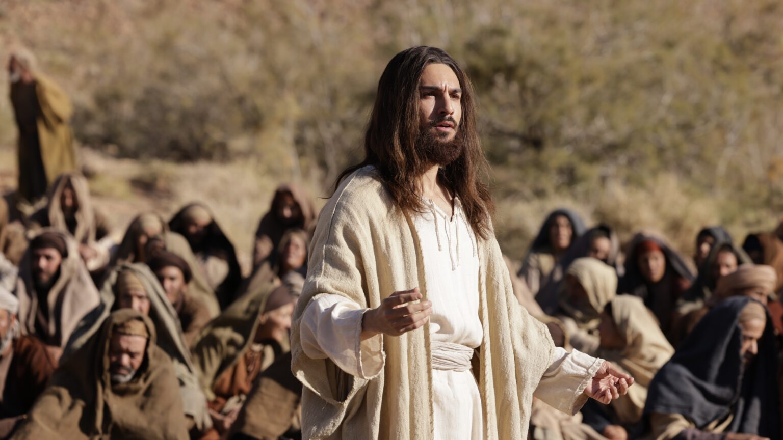Por que A Última Ceia chama mais atenção do que outros filmes bíblicos? Jamie Ward com Jesus Cristo em A Última Ceia (Reprodução / Imagem Filmes)