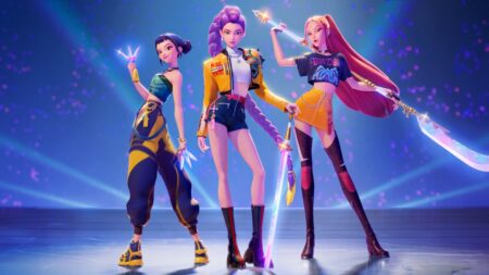 As Huntr/x em Guerreiras do K-Pop (Reprodução/Netflix)