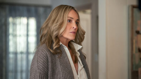 Sharon Stone usa uma regra curiosa para interpretar vilãs; veja qual Sharon Stone como Lisa Bowden em A Comissária de Bordo (Reprodução / HBO Max)