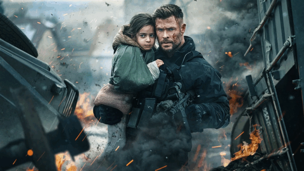 Chris Hemsworth faz revelação sobre Resgate 3, confira Chris Hemsworth como Tyler Rake em Resgate (Divulgação / Netflix)