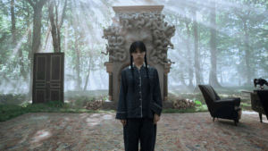 Jenna Ortega como Wandinha Addams em Wandinha (Reprodução / Netflix)