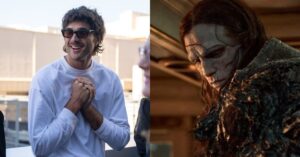 Frankenstein: vídeo mostra transformação incrível de Jacob Elordi; assista Jacob Elordi sorri nos bastidores e aparece caracterizado como a criatura no filme Frankenstein, dirigido por Guillermo del Toro
