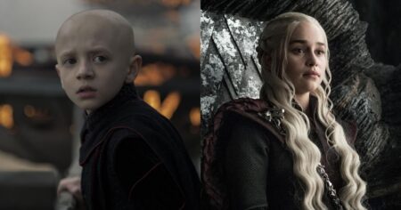 Egg criança em O Cavaleiro dos Sete Reinos ao lado de Daenerys Targaryen em Game of Thrones