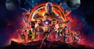 Personagens do universo Marvel reunidos em imagem promocional com heróis como Homem de Ferro, Capitão América, Thor, Hulk e outros Vingadores diante de um cenário espacial; Oscar 2026 promete reunião