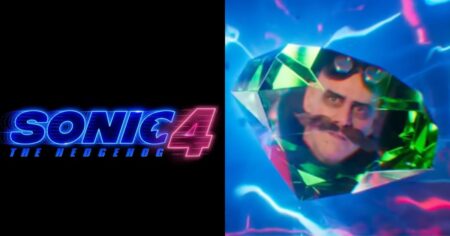 Jim Carrey como Dr. Robotnik aparece refletido em uma Esmeralda do Caos no teaser de Sonic 4