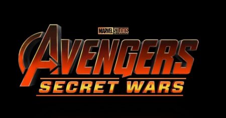 Logo oficial de Vingadores Guerras Secretas com fundo preto e assinatura da Marvel Studios