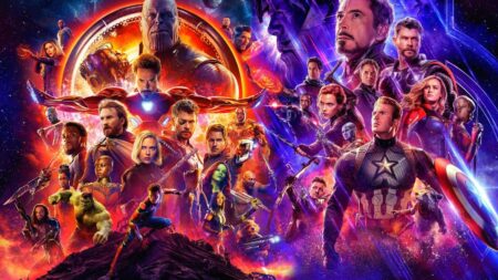 Arte com elenco de Vingadores.
