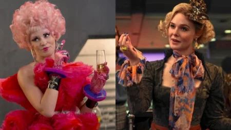 Jogos Vorazes – Amanhecer na Colheita: Elizabeth Banks quebra o silêncio e dá veredito sobre Elle Fanning Effie Trinket nas versões jovem e adulta em Jogos Vorazes - Amanhecer na Colheita comparando visual clássico e nova interpretação de Elle Fanning