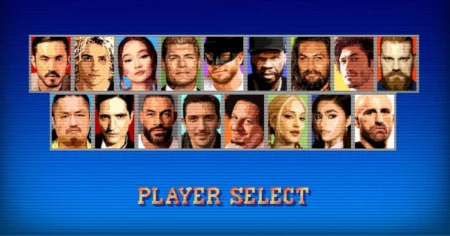 imagem promocional do live-action de Street Fighter mostra rostos do elenco organizados como tela de seleção de personagens clássica dos jogos