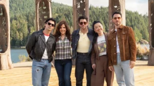 Jonas Brothers durante as gravações de Camp Rock 3