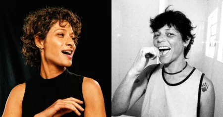 Luisa Arraes aparece ao lado de registro antigo de Cássia Eller em montagem sobre a cinebiografia da cantora